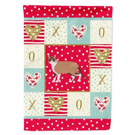 Carolines Treasures 28 x 0.01 x 40 in. Snowshoe Cat Love Canvas House Flag CK5713CHF